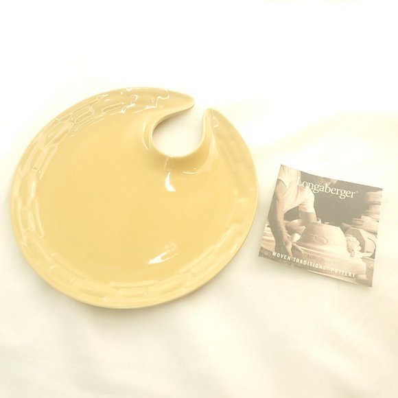 Longaberger 3219650 Butternut Ceramic Pottery Woven Traditions Wine Dine Plate - Picture 1 of 9